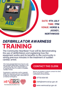Defibrilator Awareness Training @ Horse & Jockey